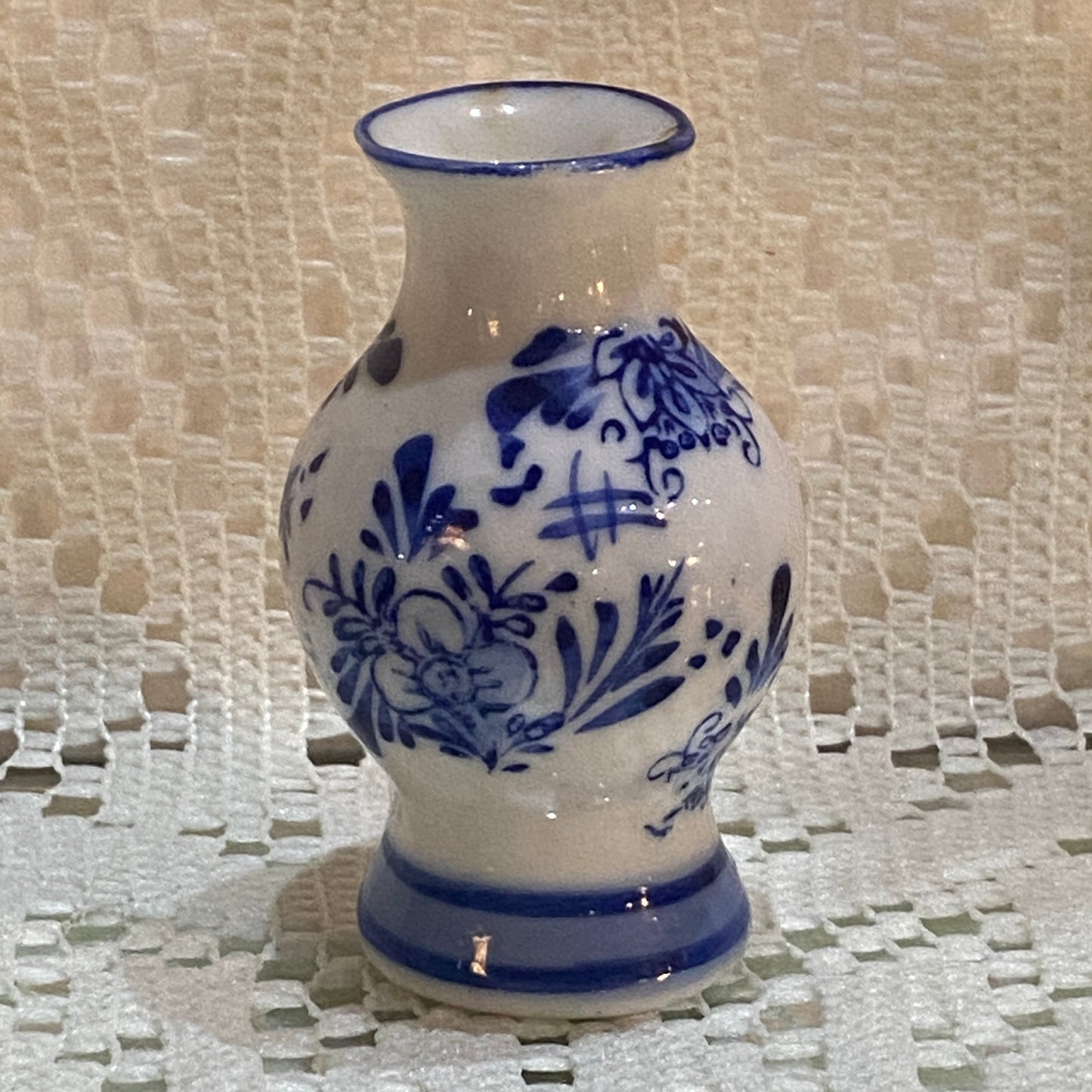 Miniature Blue and White Vase