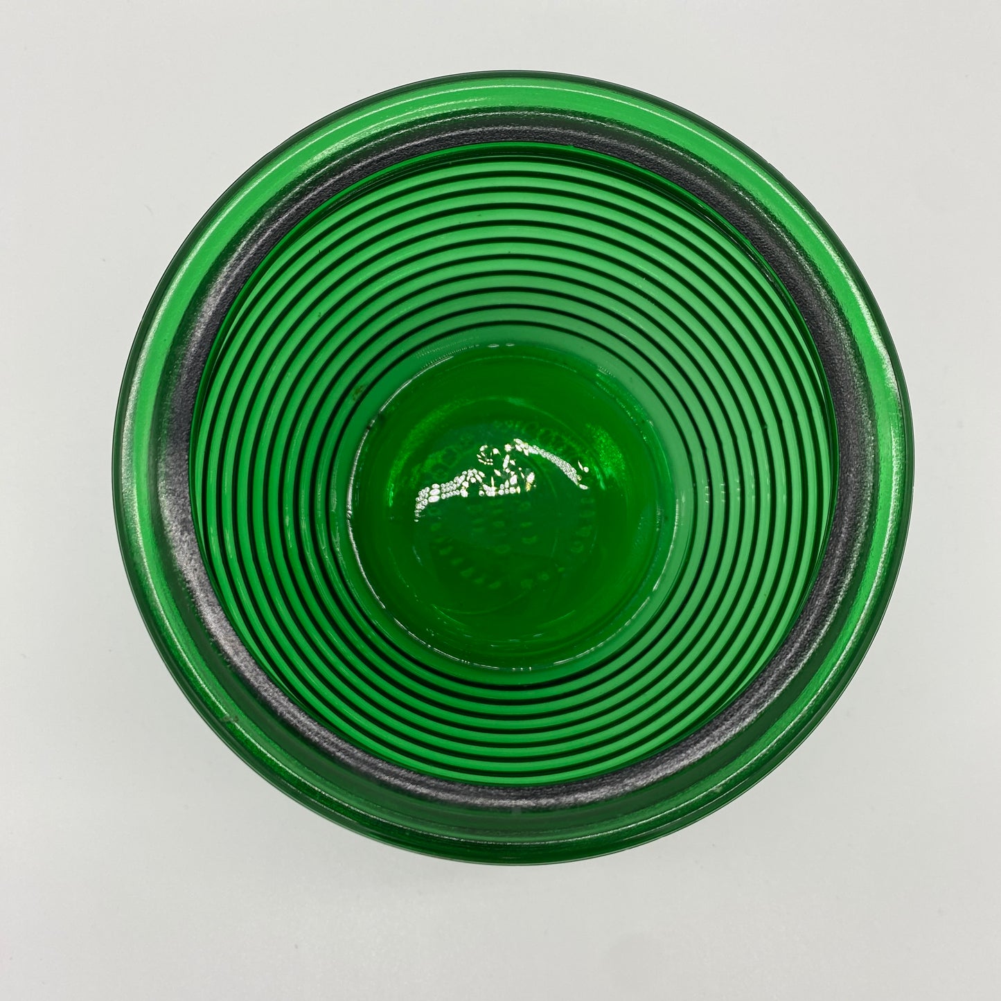 Emerald Ribbed Glass Bowl