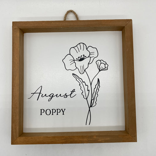 Birth Month Flower Sign - August, Poppy